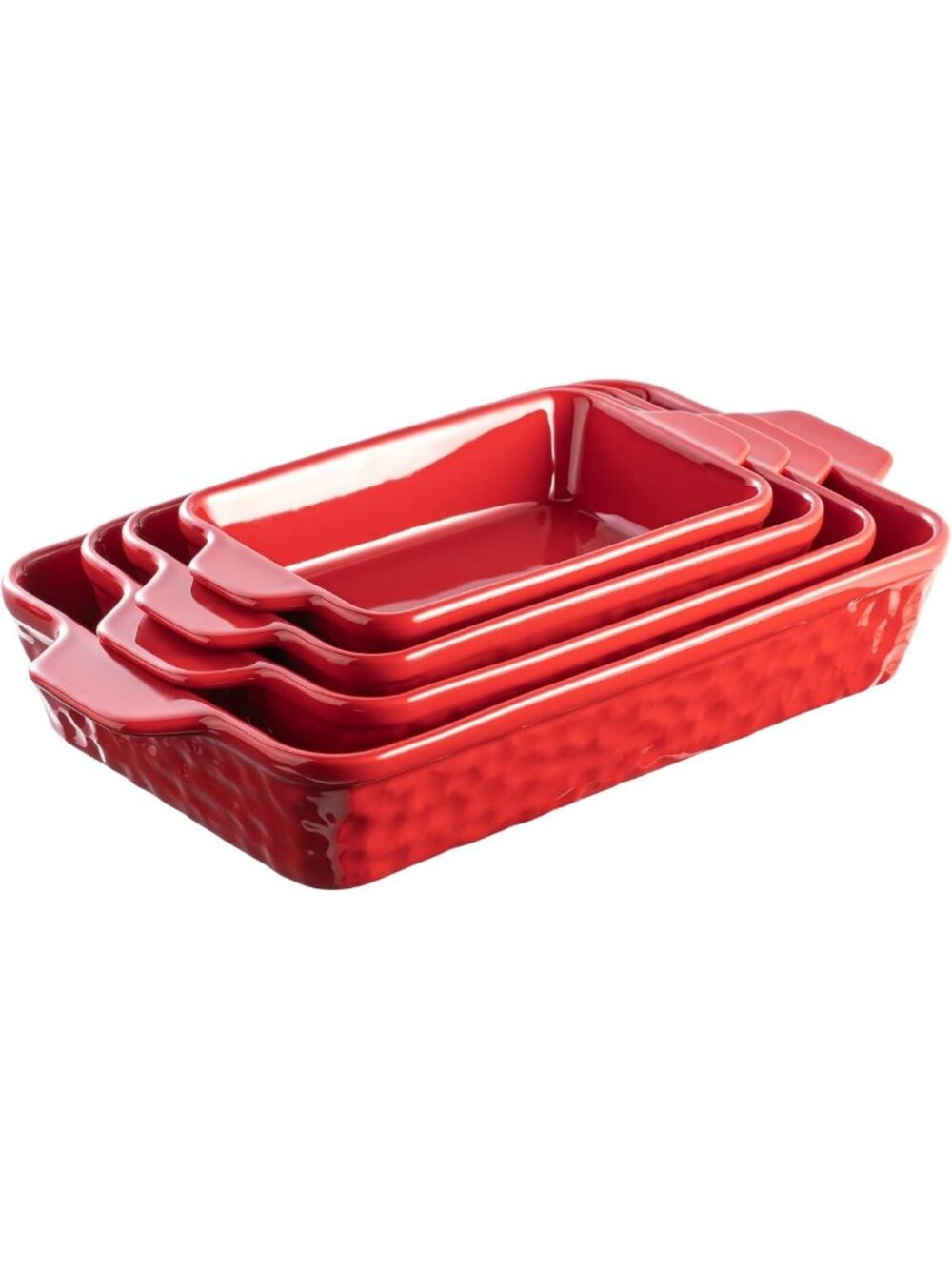 Set of 4 Ceramic Casserole Dishes with Handles - Versatile Baking & Serving Pans